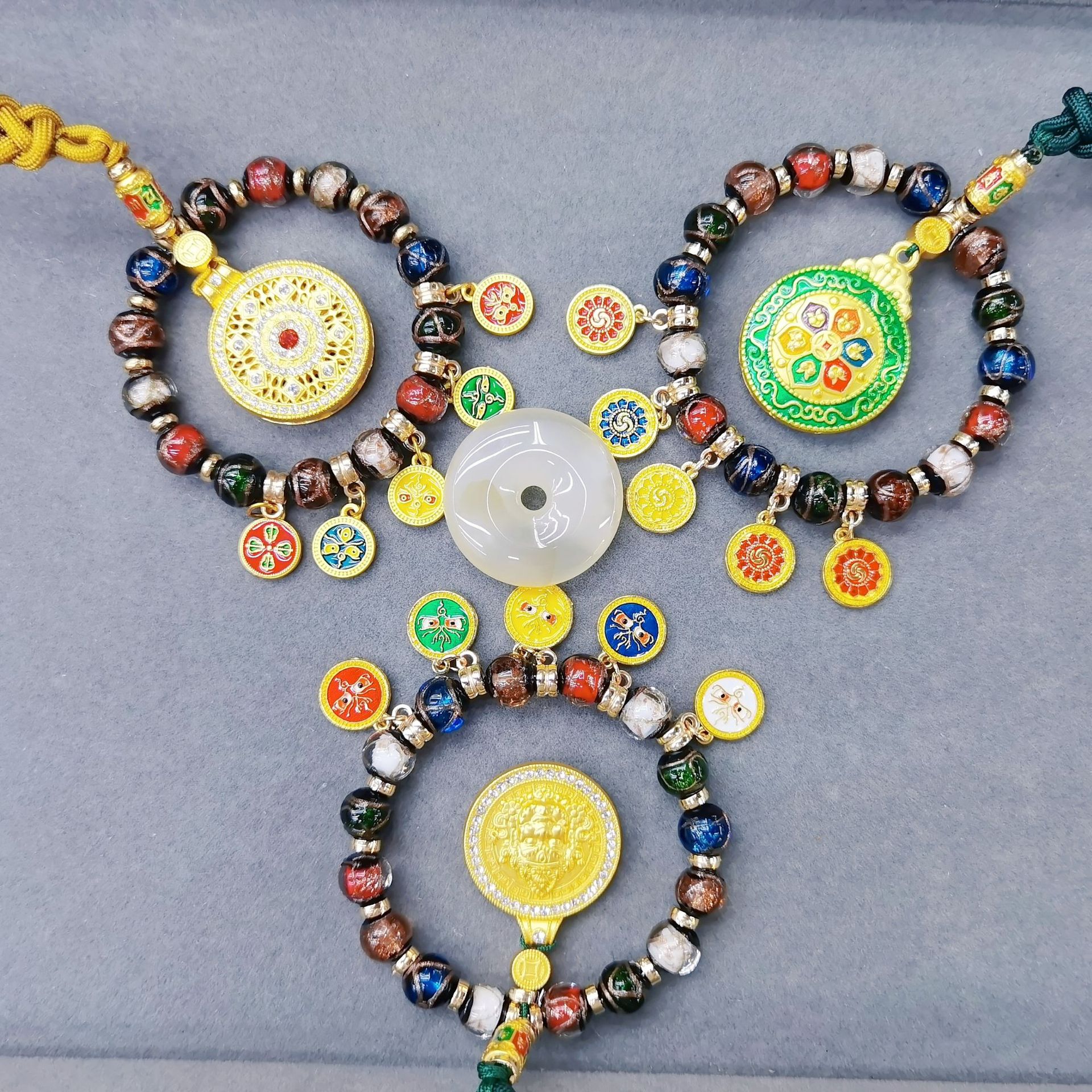 The 2024 bestseller, the Yellow God of Wealth Zaki Ram's "Fu" character abacus, incense ash and glazed five-way God of Wealth car pendant, is of high quality details Picture