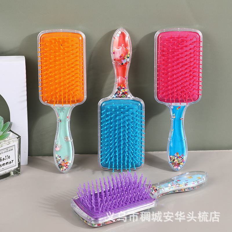 Manufacturers New Cartoon Comb Massage Color Rubber Comb Cute Girl Heart Home Comb Specification drawing