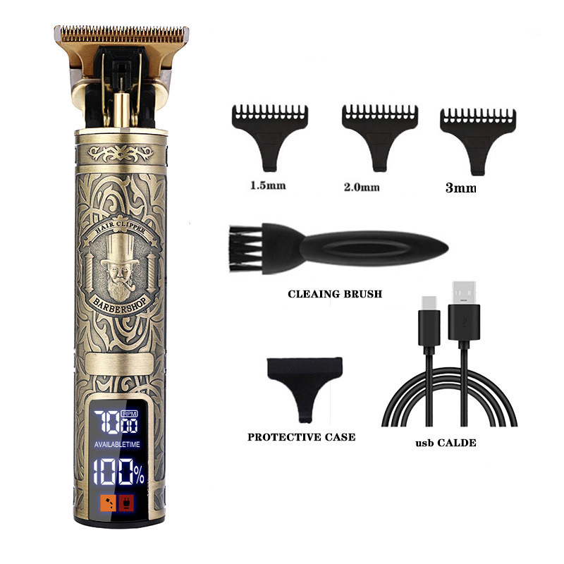 Wholesale of new hair salon home hair clippers with LCD display, compact and portable rechargeable hair clippers and electric tips Application Scenario