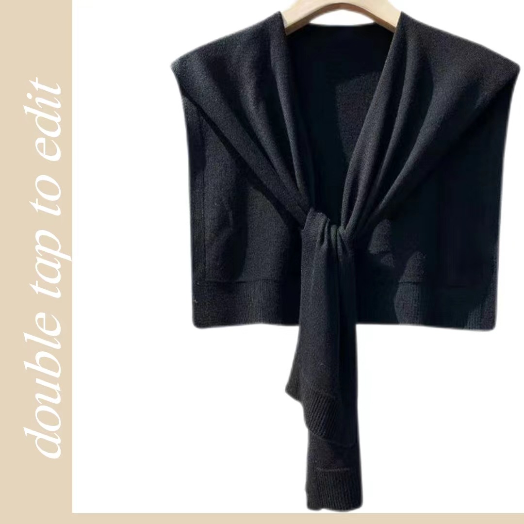 Spring And Autumn Knitted Shawl With Female Fashion Fashion High-Grade Temperament On The Shoulder Green Summer With Skirt Neck Protection details Picture