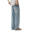Spring and summer thin Lyocell Tencel jeans for men, American loose casual trendy brand straight-leg wide-leg drape long pants Item Picture
