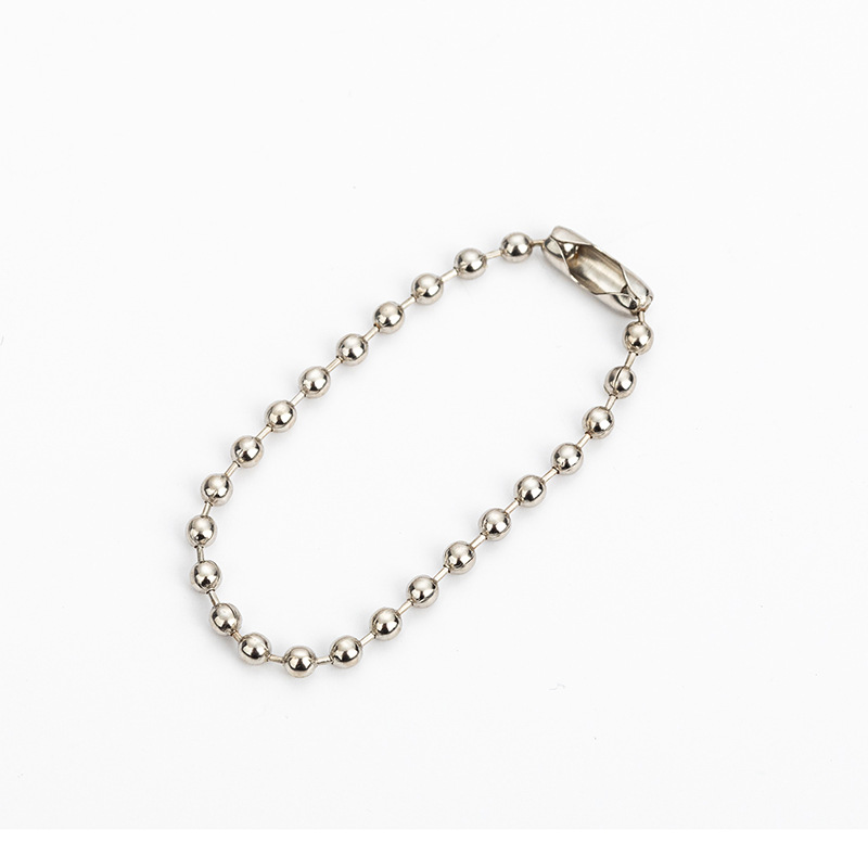 2.4mm electroplated wave bead chain, colored iron bead chain, silver and black round bead chain, DIY accessory bead chain, clothing tag chain Item Picture