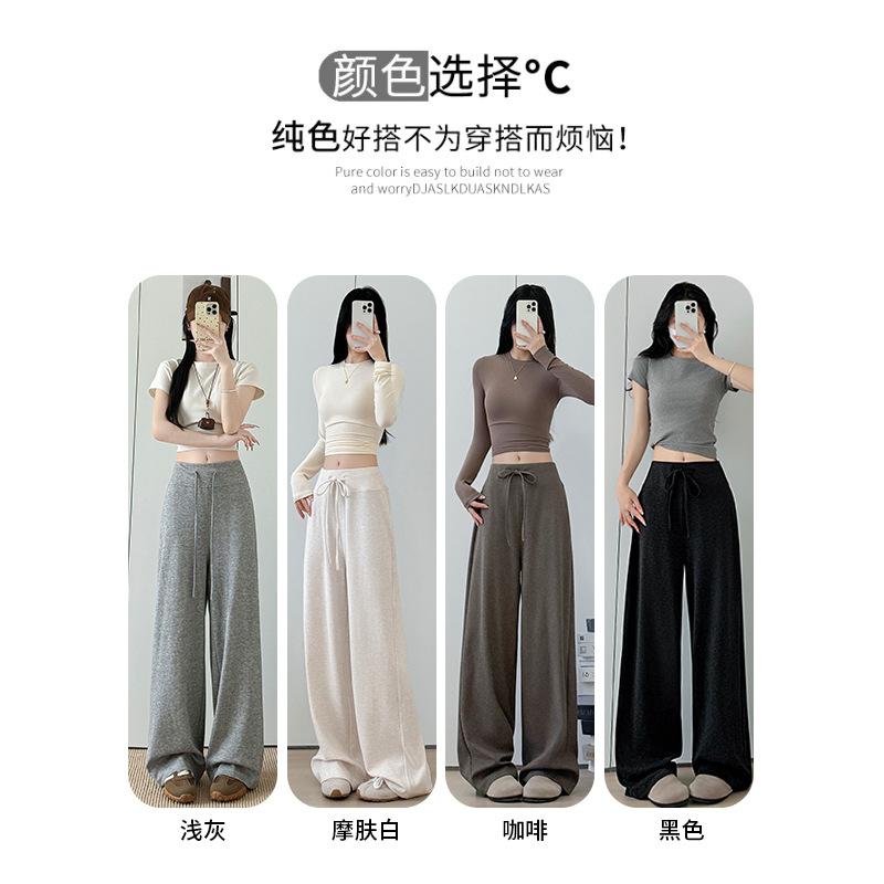 加绒卫裤/女装裤子/运动裤女高腰休闲/瑜伽裤/亚麻裤女产品图
