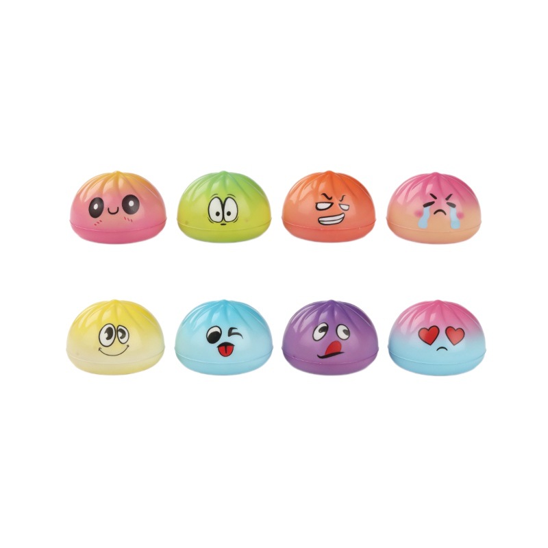 Simulated steamed bun expressions, Xiaolongbao cartoon pinching, stress-relieving magic tool, children's toy, stress-relieving pinching fun, slow rebound Item Picture