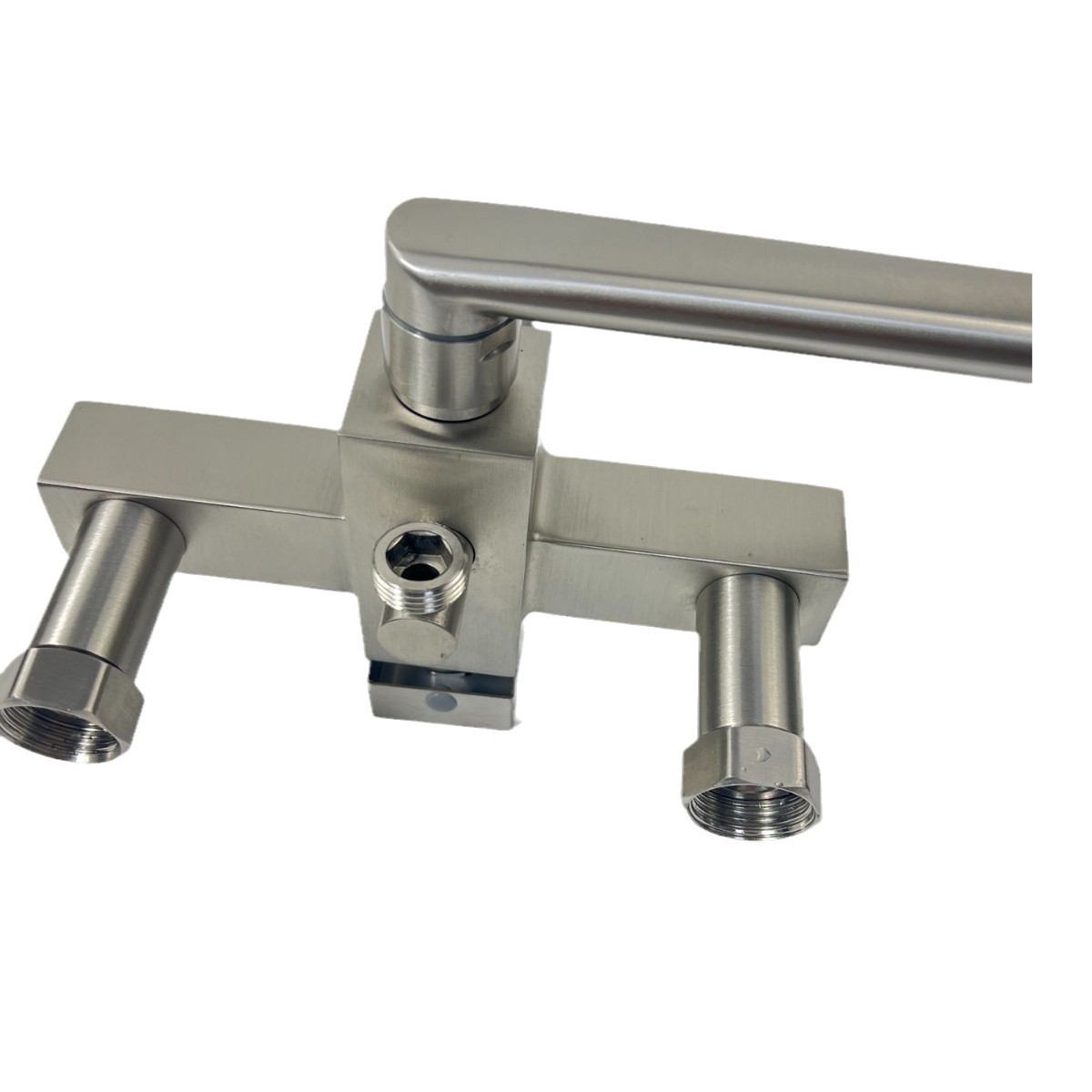 Square shower faucet, stainless steel exposed shower faucet, mixing valve, bathtub cold and hot small elbow faucet Application Scenario