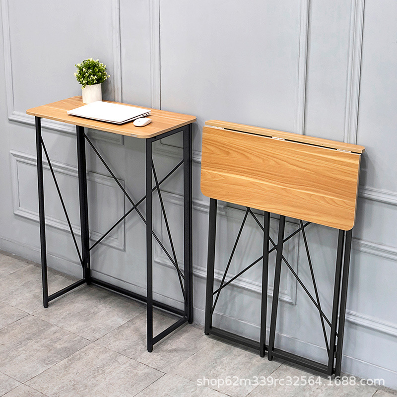 Standing computer folding table Laptop desk Computer table Steel and wood work table Standing table Student study table