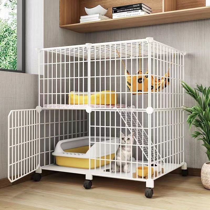 Cat cages for home use, indoor movable, do not occupy space, upper and lower floors of cat beds, small apartment cat cabinets, cat houses, cat cages full figure