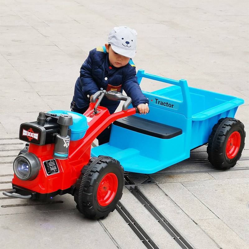 Bedoqi children 's mini Oriental Red hand-guided tractor electric vehicle can seat two 1-3-6 years old boys and girls Application Scenario