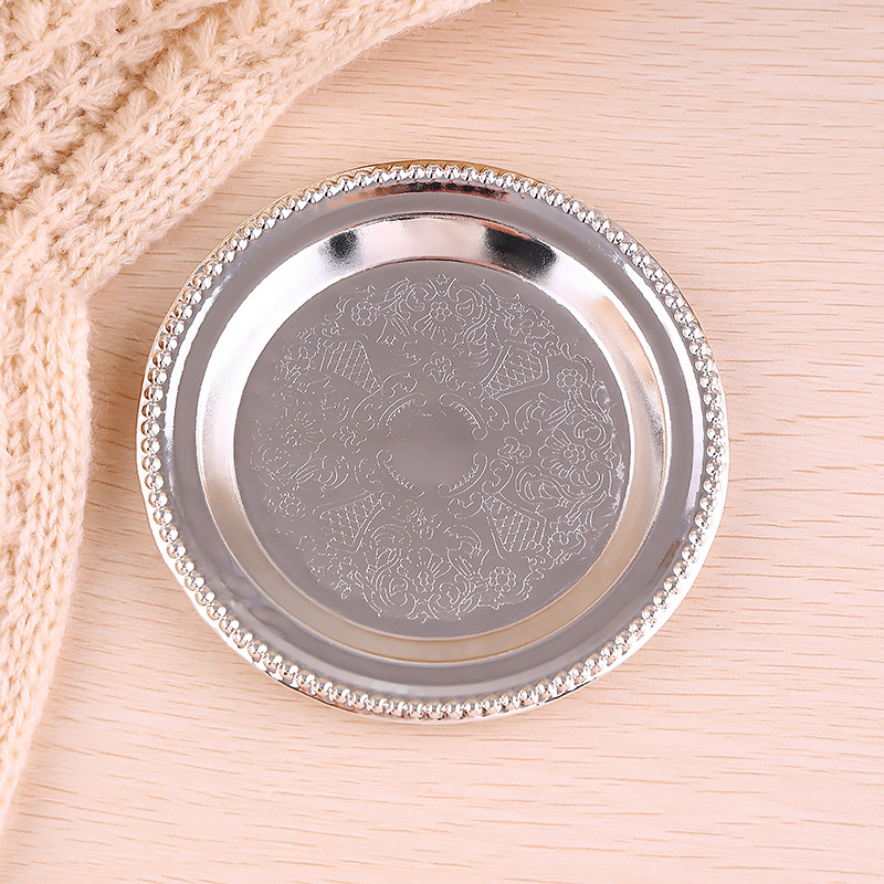 Wrought Iron Cake Tray Afternoon Tea Heart Tray Snack Tray Jewelry Storage Shot Glass Tray Household Teacup Insulation Mat Specification drawing