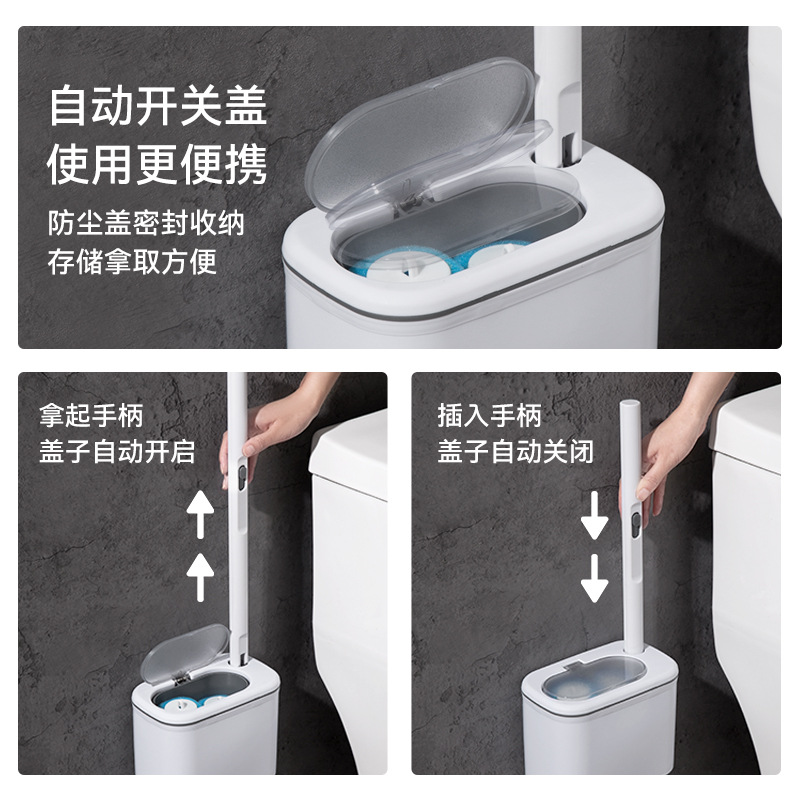 Disposable Toilet Brush Household Wall Hanging Toilet Cleaning Brush Set No Dead Spot Decontamination Disposable Toilet Brush Application Scenario