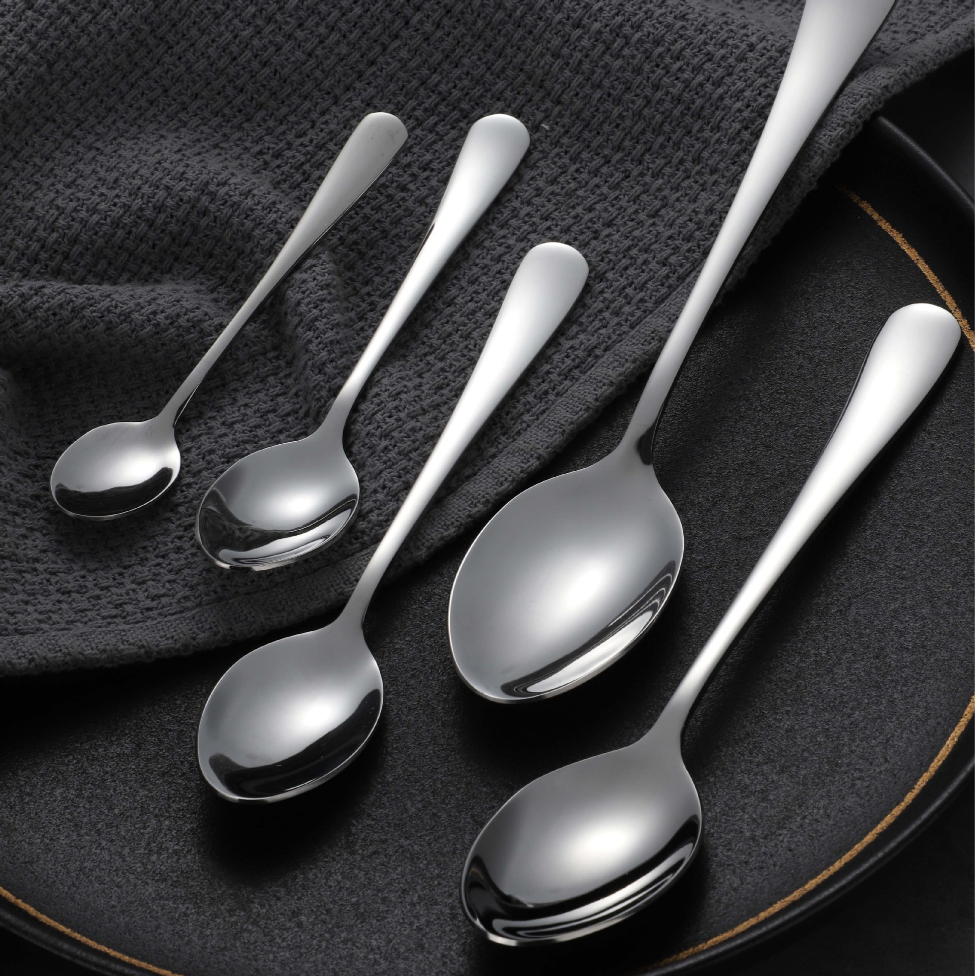 304 Stainless Steel Tip Spoon Household Soup Spoon Adult Porridge Spoon Hotel Restaurant Western Food Tableware Stirring Dessert Coffee Spoon details Picture