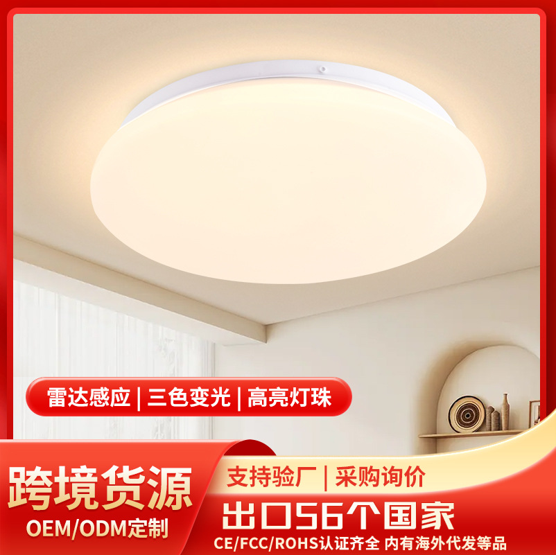 智能led感应吸顶灯 过道走廊灯楼梯楼道玄关家用灯人体雷达感应灯