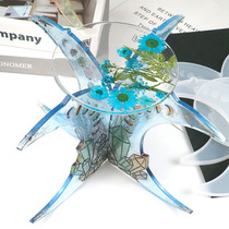 diy crystal drip plastic mold round flower pot stand desktop display receiving flower pot rotating shelf silicone mold