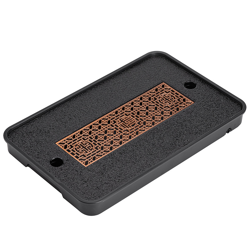 Chinese retro-style magnetic tea tray for water storage and drainage, simple Gongfu tea set, office draining tea table, dry brewing tea saucer Item Picture