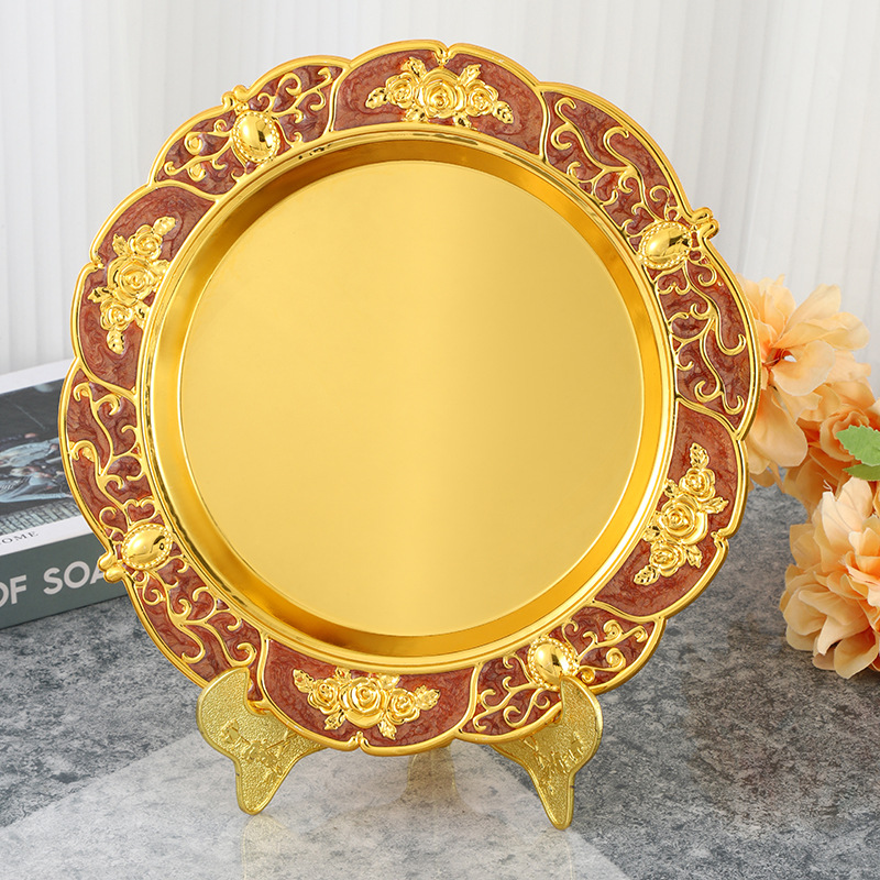 European-Style Metal Commemorative Plate Award Tray Personality Honorary Trophy Tray Honorable Retirement Souvenir Medal Fruit Tray Application Scenario