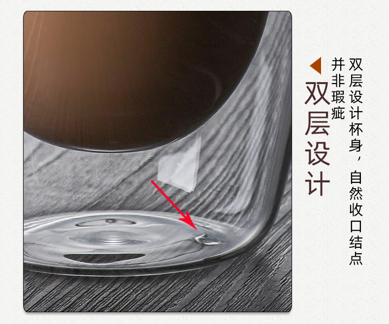 Wholesale high borosilicate double-layer heat-insulating glass cups, high-temperature resistant transparent water cups, household milk coffee cups pic 14