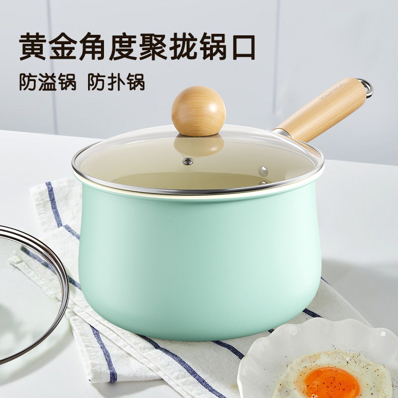 Ceramic small milk pot, household baby food pot, household snow flat pot, ceramic non-stick pot, universal stove, small soup pot details Picture