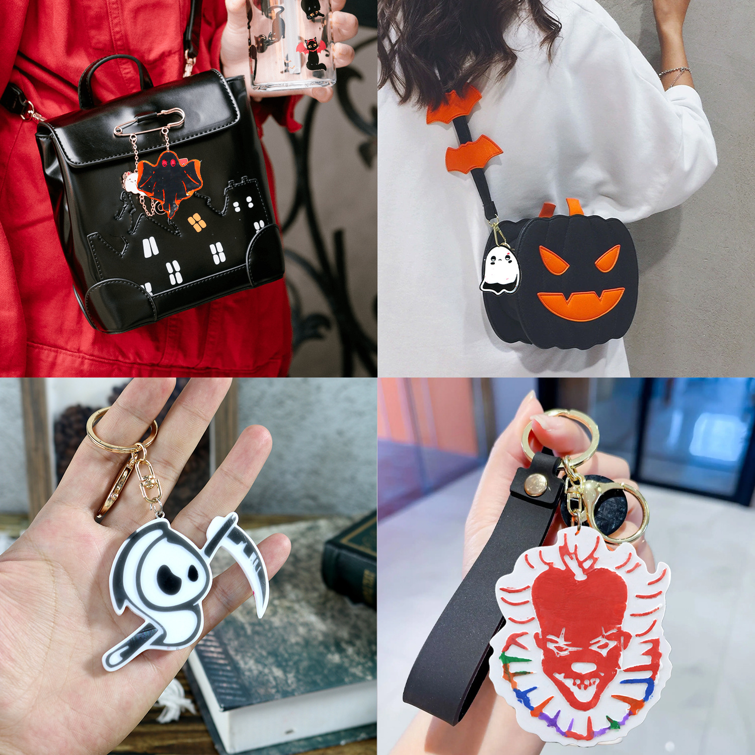 diy drip glue mold Halloween skeleton ghost keychain silicone mold cross-border exclusive details Picture