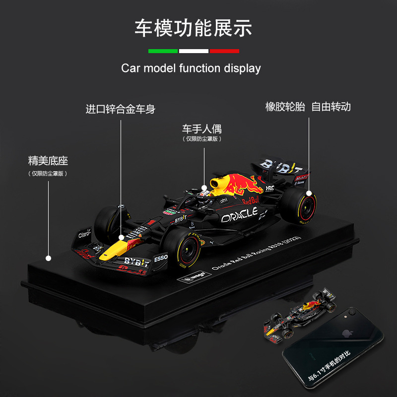 Wholesale of 1:43 Red Bull RB18F1 Formula racing car alloy car model ornaments and car model toys details Picture