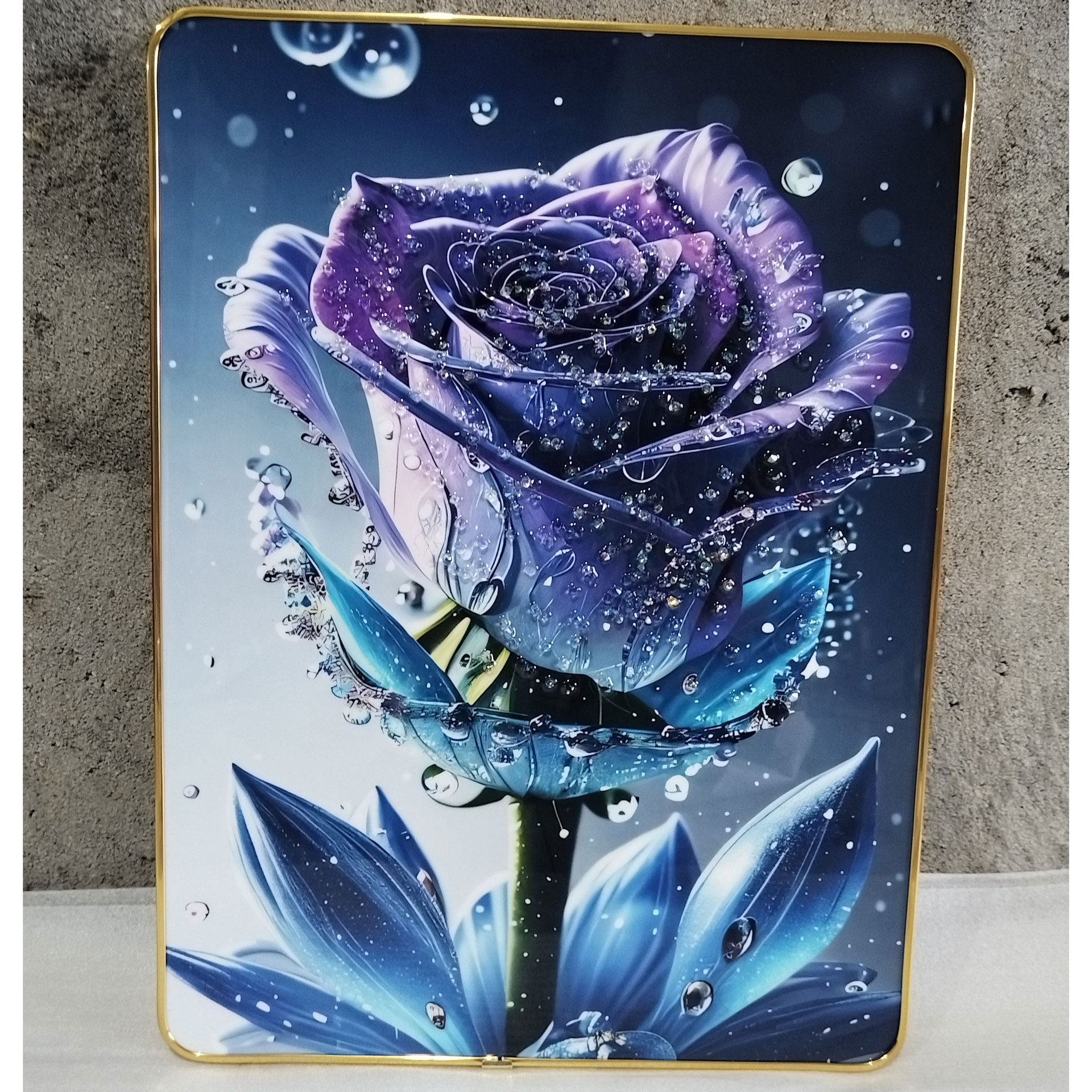 美式风格花朵瓶子装饰画批发客厅餐厅晶瓷画外贸货源烤瓷镶钻画