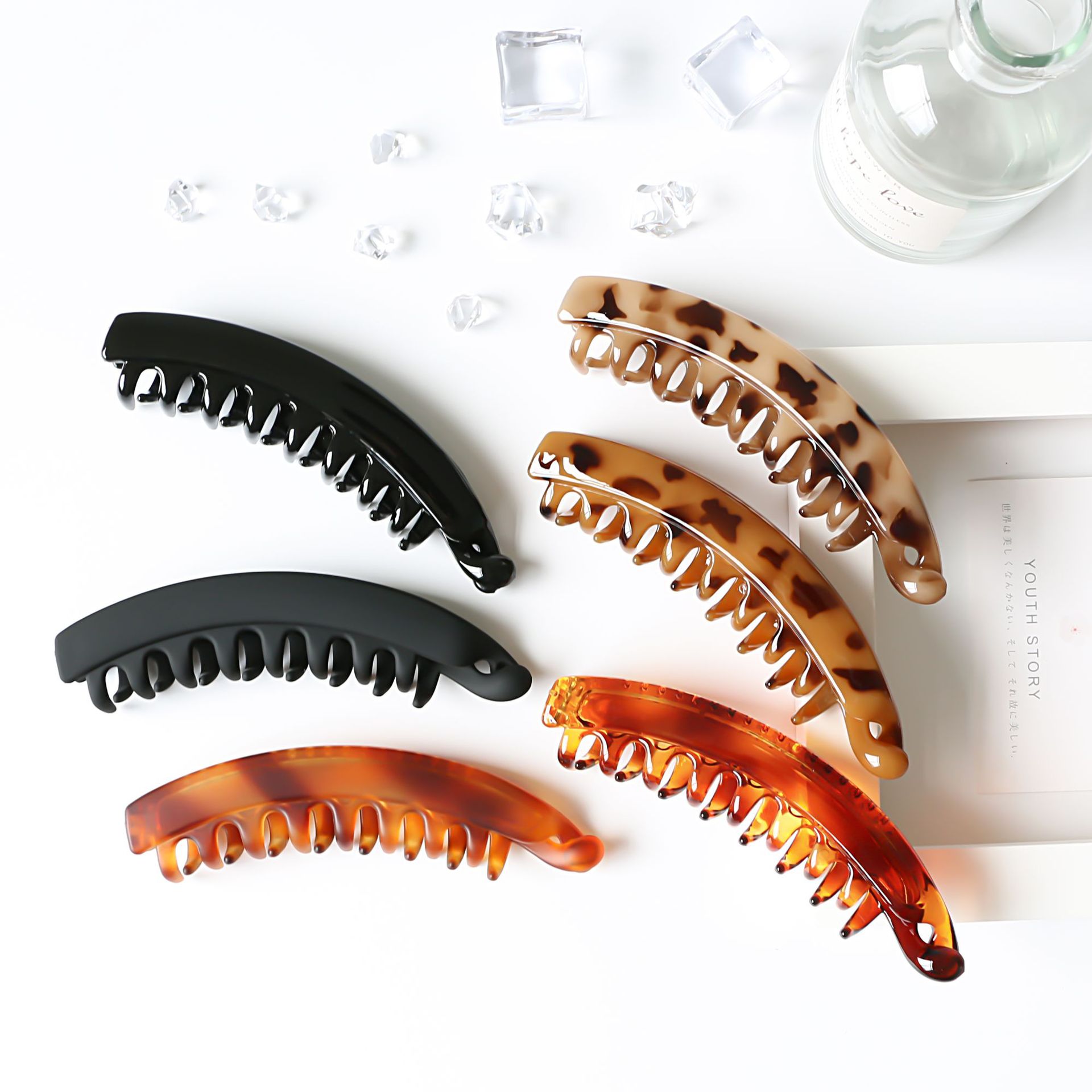 Vertical Hair Clip Korean Ponytail Hair Clip Banana Clip Large Simple Hair Clip Vertical Clip Temperament Fall Resistant Hair Clip