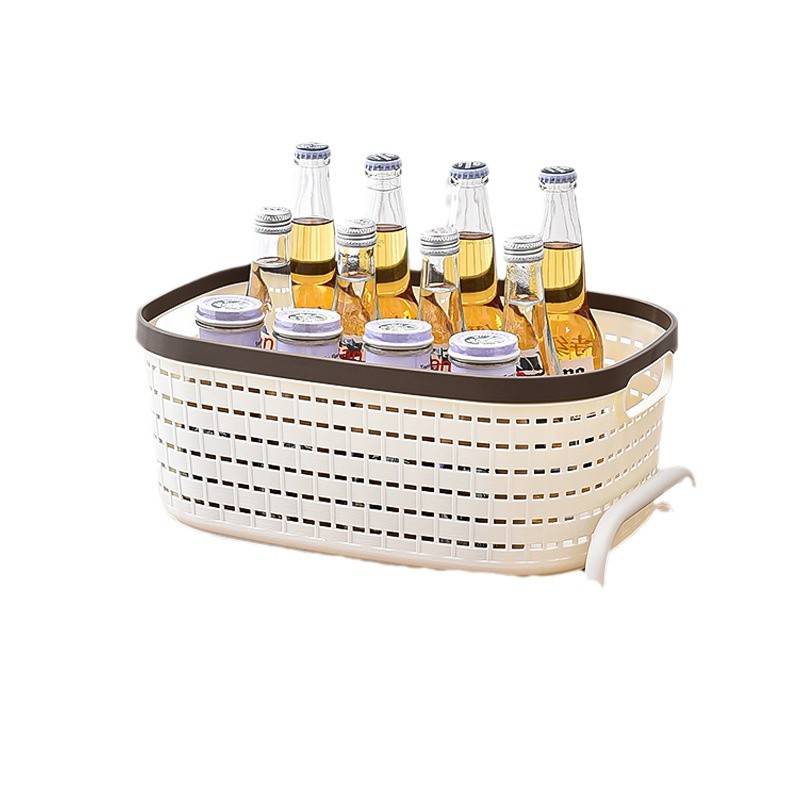 This desktop large-capacity storage basket is made of thickened and durable PP plastic with a hollowed-out design. It is a multi-functional cosmetic product storage device Item Picture
