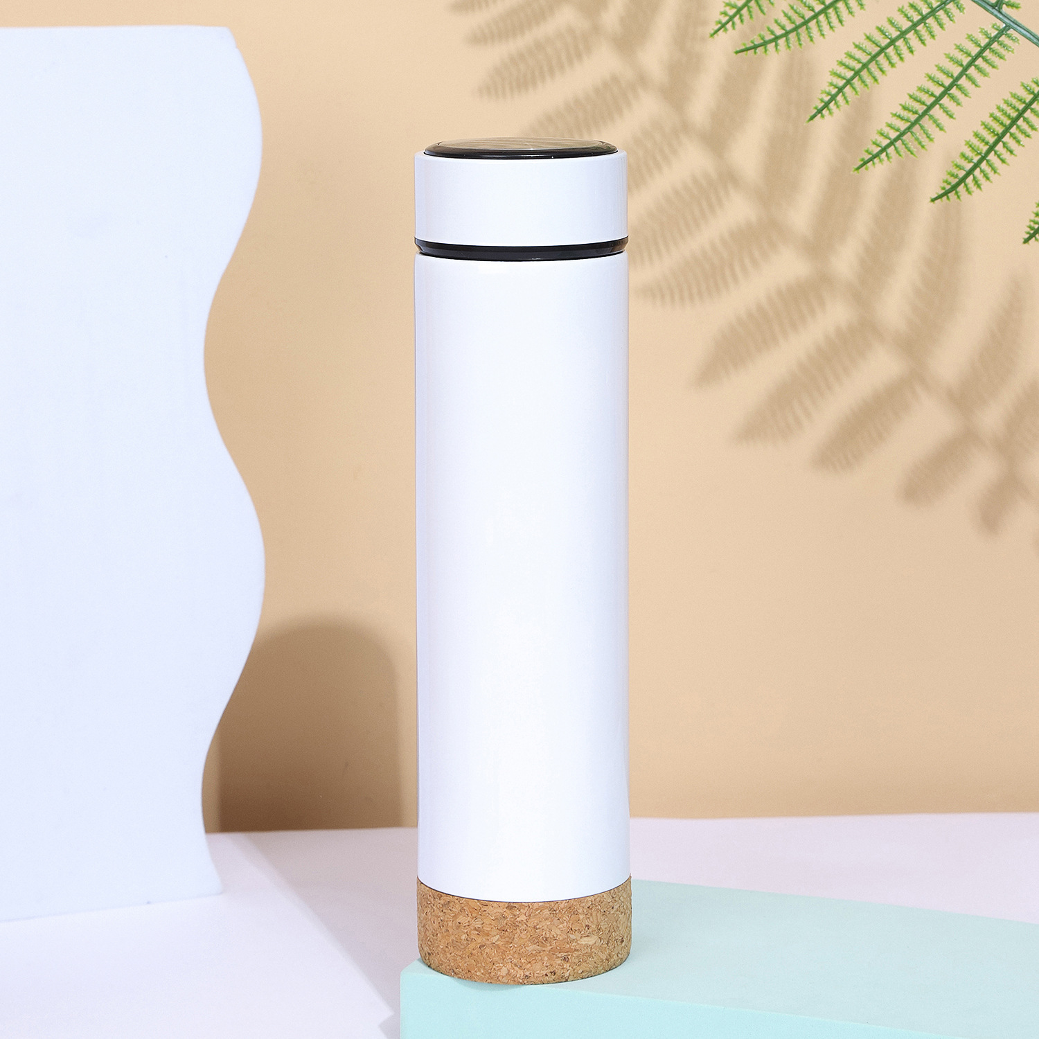 Cross-lens foreign trade cork bottom business 304 insulated cup, stainless steel vacuum double-layer portable coffee cup, car cup details Picture