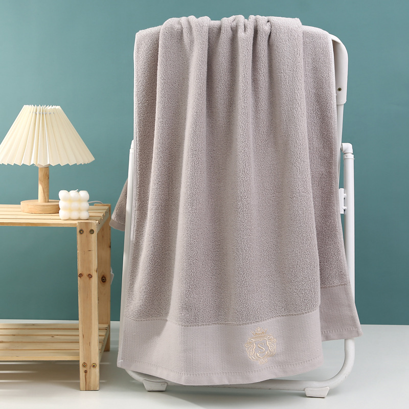 Pure Cotton Bath Towel All Cotton Wholesale Thickened Absorbent Embroidery Hotel Foreign Trade Bath Towel Custom Logo Gift Bath Towel details Picture