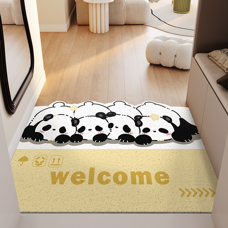 Cartoon Can Love Household Wear-Resistant Entrance Door Scraping Dirt Mat Household Non-Slip Wear-Resistant Silk Ring Mat Application Scenario