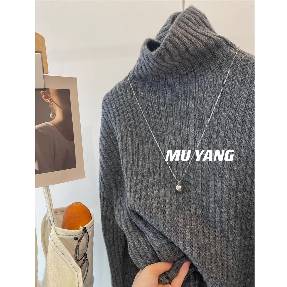 The high-neck sweater in the center! Thickened pit wool is slimming and loose. It can be worn as a base layer for women in winter Specification image