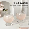 New luxury high-platform transparent drum cup, niche design glass cup, whisky glass, cold drink juice coffee cup Application Scenario
