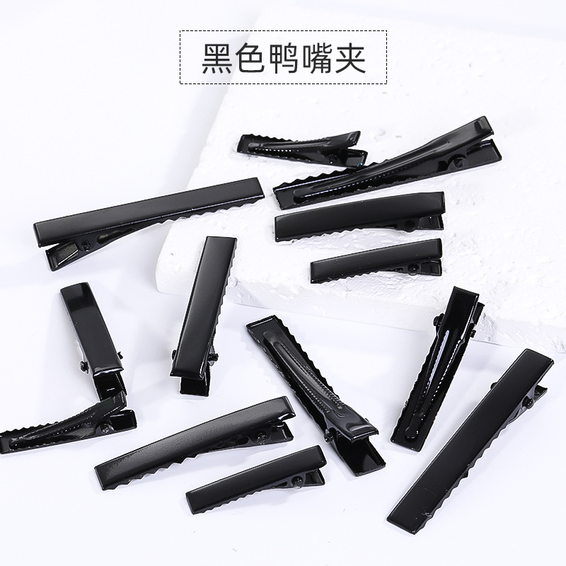 Diy Black Duck Bill Clip Hair Clip Headpiece Handmade Material Accessories Bow Diy Bottom Clip One-Line Clip Hair Clip