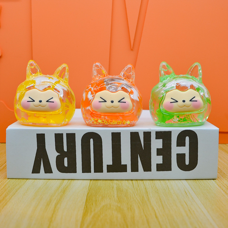 Big KK TiktoK live burst luminous creative eternal life flower KiK into oil quicksand bottle decoration key bag pendant details Picture