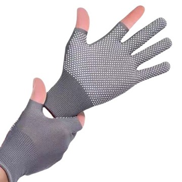 Women's summer sun protection, tea-picking, labor protection, glue dispensing, anti-slip, cycling, outdoor, men's two-finger-exposed, split-finger touch screen thin gloves Application Scenario