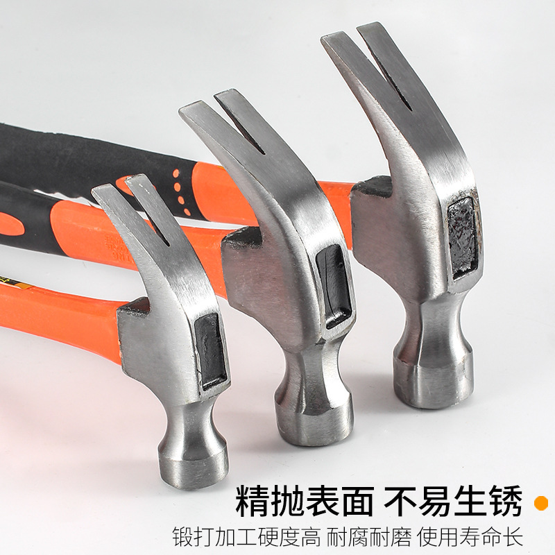 Sheep horn hammer, one-piece hammer, nail screwdriver, iron hammer, hardware tools, wooden handle, sheep horn hammer, decoration hammer, fiber handle, hammer head details Picture
