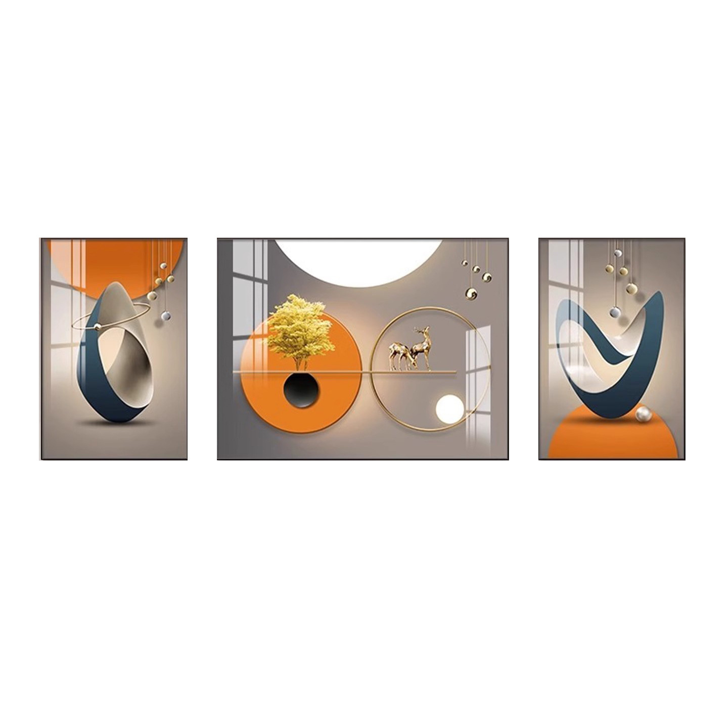 福禄挂画客厅装饰画轻奢高级感大气新款高档墙画沙发背景墙上壁画产品图