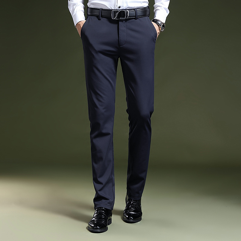 High-quality men's spring and autumn slimming, no-iron stretch business casual pants, and young people's work suit pants