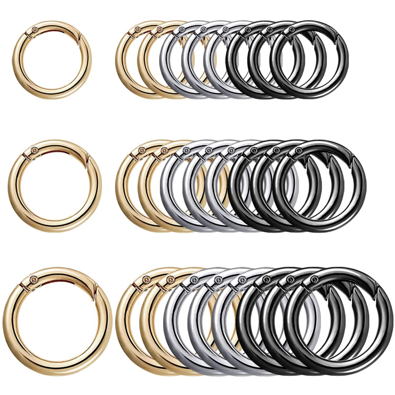Metal Accessories Spring Fastener Zinc Alloy Key Chain Ring Fastener Open Ring Connection Ring Metal Fastener Spring Ring