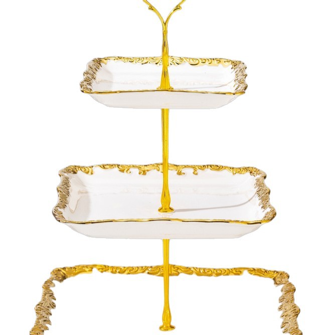 Wholesale of light luxury ceramic tableware sets, high-end gold-plated plates with gold edges Item Picture