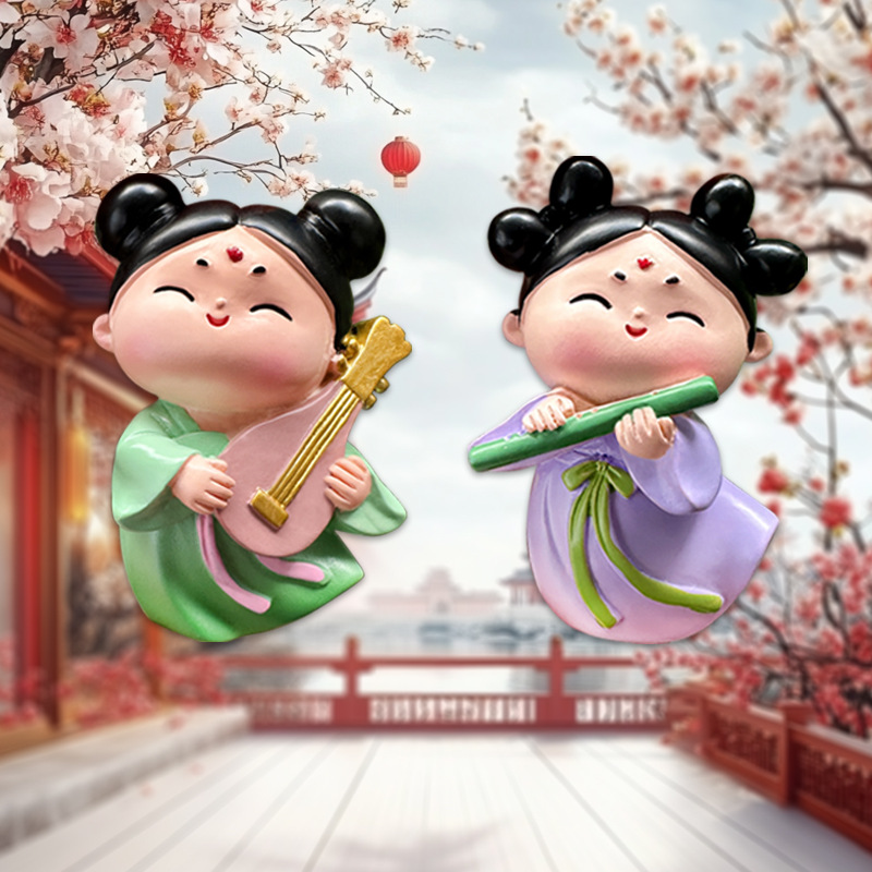 国潮2024原创西安唐朝仕女冰箱贴古风旅游纪念品装饰家居饰品礼物文创细节图