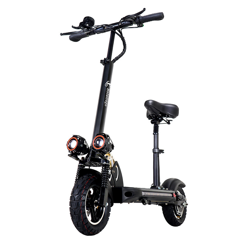 电动滑板车成人款可折叠电动10寸外贸越野滑板车CE厂家scooter白底实物图