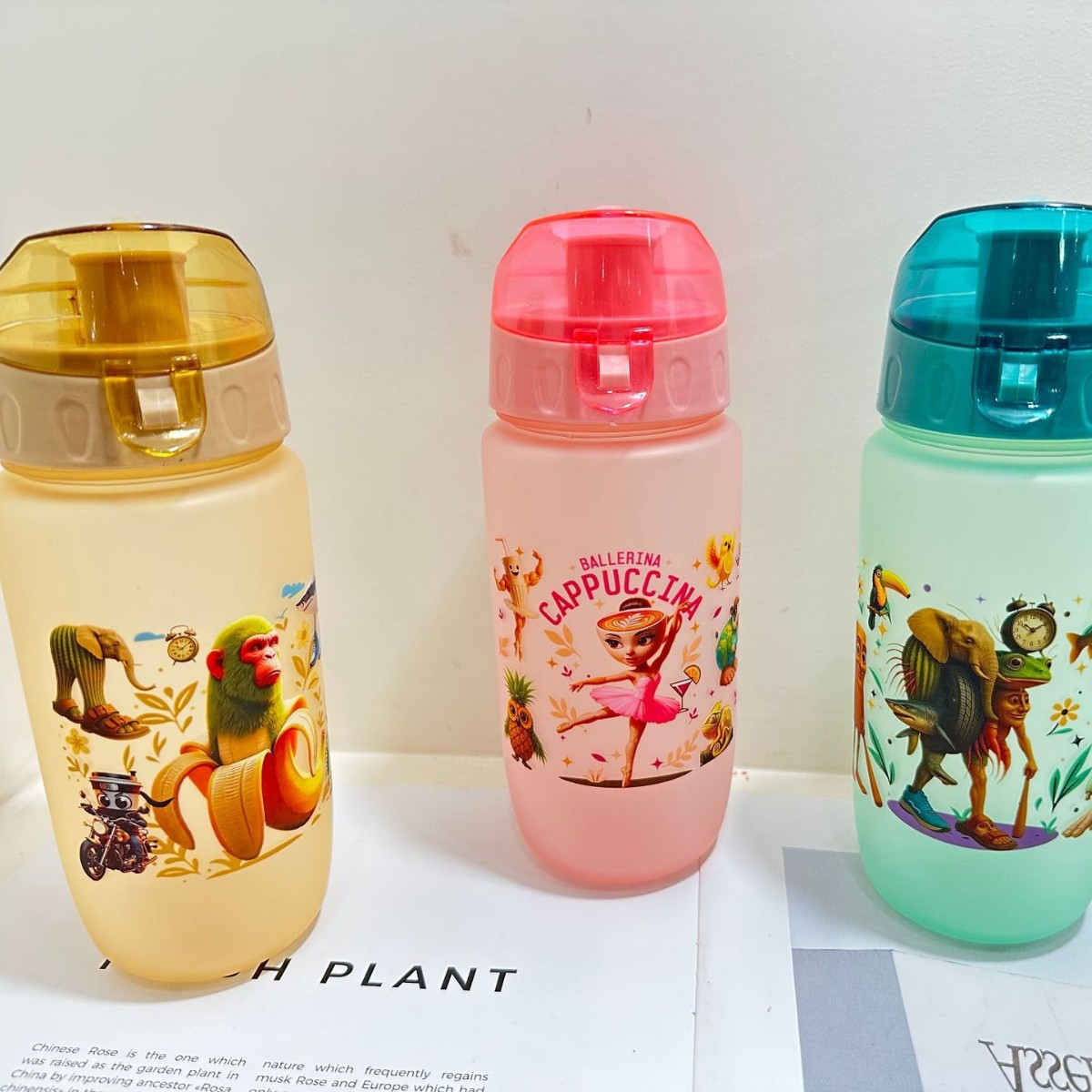 Amazon's best-selling styles: Shan Hai Jing patterned water cups, children's water cups, bouncy LIDS, student portable space cups, cross-border Specification drawing