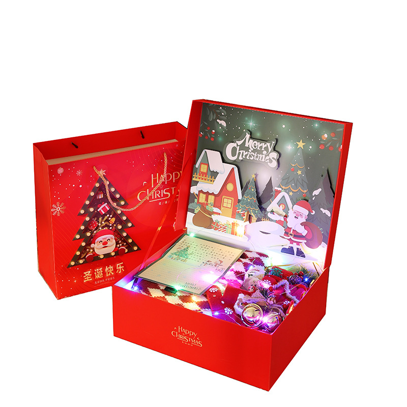 圣诞礼盒苹果盒圣诞节礼盒伴手礼盒保温杯围巾手套暖手宝包装盒详情图5