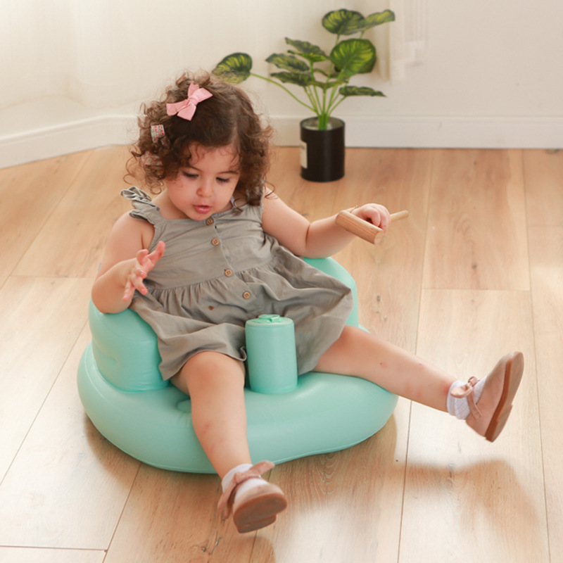 Ins充气PVC婴儿训练小沙发学坐椅洗澡浴凳便携折叠玩具宝宝学座椅详情图1