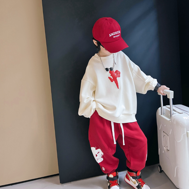 Children's set, Chinese-style boys' two-piece set, autumn wear, Zhongda children's sportswear, wholesale of spring and autumn children's clothing, first-hand supply