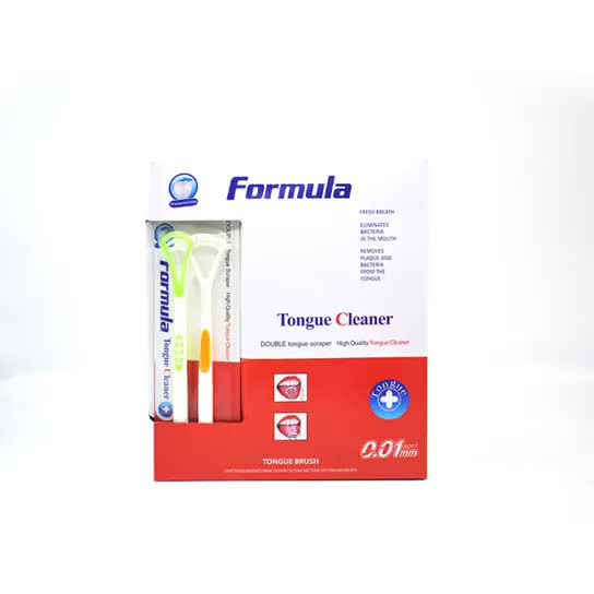 Universal tongue scraper for adults with bad breath