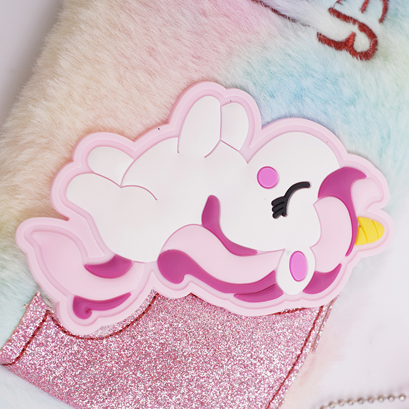 可爱炫彩独角兽笔袋学生大容量袋收纳袋少女心毛绒文具跨境货源批详情图3