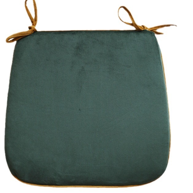 Wholesale of home Chinese-style dining chair and stool cushions with straps, velvet anti-slip seat cushions, solid color in winter, detachable and washable Item Picture