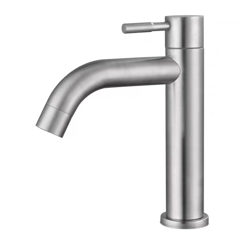 Cross-border Single cold faucet 304 stainless steel washbasin washbasin countertop basin balcony bathroom faucet single cooled faucet Item Picture