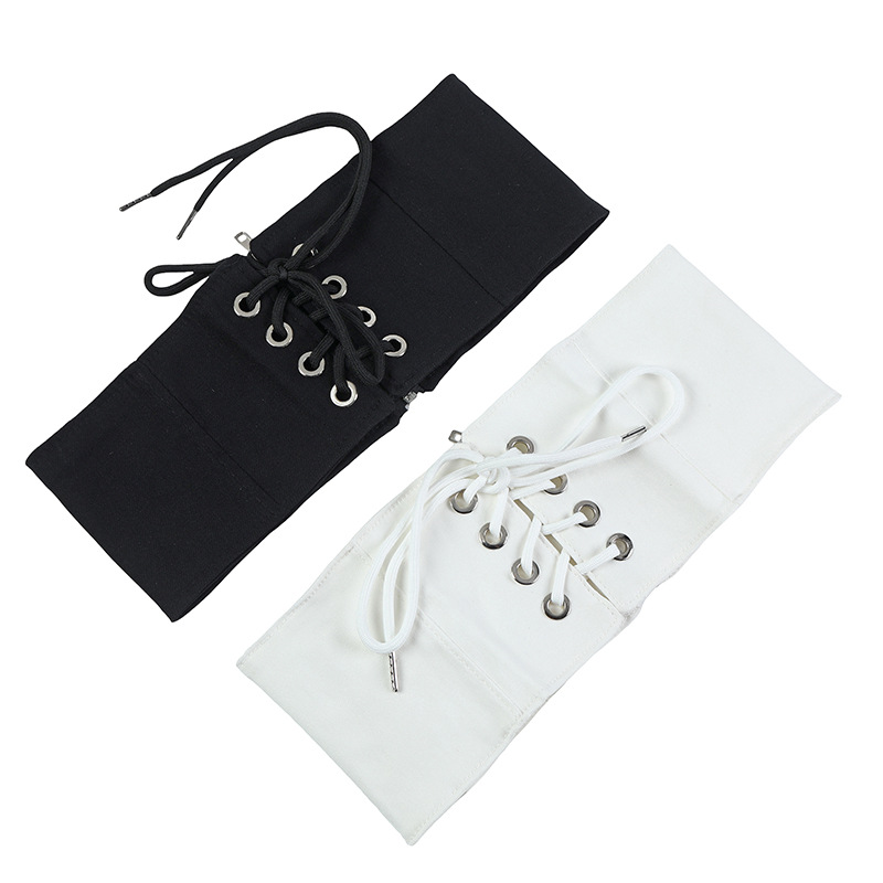 复古弹力塑身绑带腰封女款高级感百搭装饰欧美风黑色拉链款宽腰带